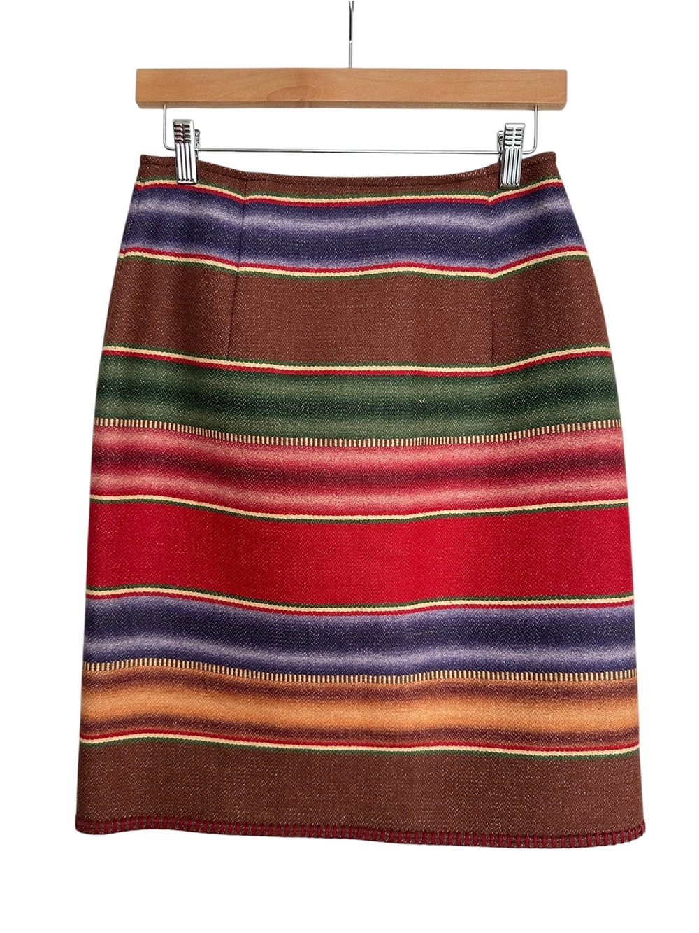 Vintage Ralph Lauren Country Wool Southwestern Wrap Skirt L USA 80s Ranch Core - Picture 7 of 16